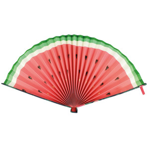 FIESTA & SIESTA - FOLDING PAPER FAN -  WATERMELON - 8 PCE DISPLAY