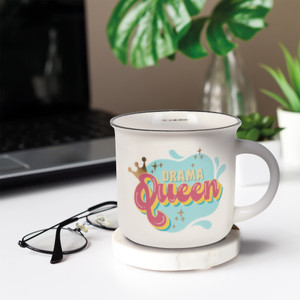 NEW BONE CHINA PORCELAIN MUG - CUP-PUCCINO - DRAMA QUEEN