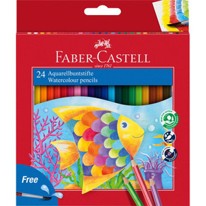 Faber-Castell Watercolour Pencil + Brush - Pack of 24