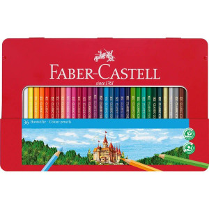 Faber-Castell Colour pencils hexagonal - Tin of 36