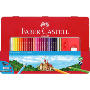 Faber-Castell Colour pencils hexagonal - Tin of 48