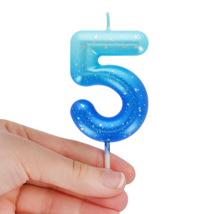 CAKE CANDLE - HAPPY BIRTHDAY CANDLE - BLUE - 5