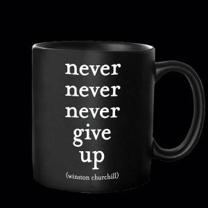 G93 mug - never give up (ea)