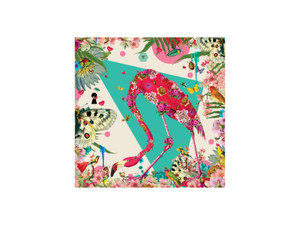 David Krovblit: Flamingo in the Flower Jungle - Birthday Card