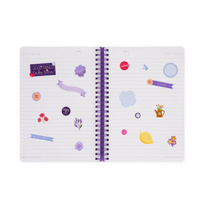 LINED SPIRAL- BOUND NOTEPAD - SPIRAL NOTEBOOK - LARGE - FLOWERS