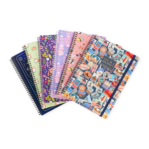 LINED SPIRAL-BOUND NOTEBOOK - SPIRAL NOTEBOOK - MAXI - TRAVEL STICKERS