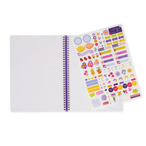 LINED SPIRAL- BOUND NOTEPAD - SPIRAL NOTEBOOK - MAXI - FLOWERS