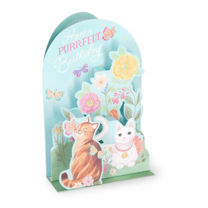POP-UP CARD - POP-UP GREETING CARD - KITTY Purrfect
