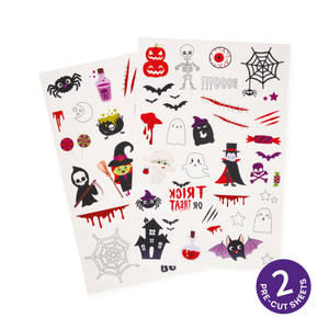 Temporary Tattoos - Tattoos - Halloween - Display Of 12 Temporary Tattoos - Tattoos - Halloween - Display Of 12