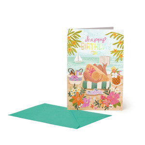 LARGE GREETING CARD - BIRTHDAY BEACH
