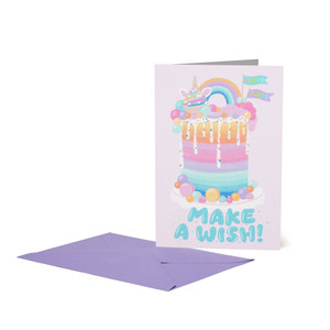 LARGE GREETING CARD - UNICORN CAKE