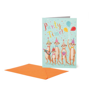 LARGE GREETING CARDS -  PARTY TIME MEERKATS