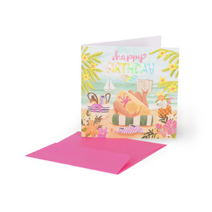 SMALL GREETING CARD - BIRTHDAY - BEACH