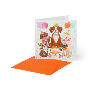 SMALL GREETING CARD - LET'S PA - DOGS