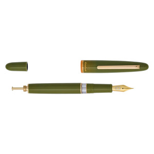 Back to the Lands Estie Fountain Pen / Quirky Leaf / Gold Trim / Piston Filler - EF, F, M, B, Stub Back to the Lands Estie Fountain Pen / Quirky Leaf / Gold Trim / Piston Filler - EF, F, M, B, Stub