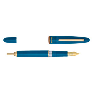 Back to the Lands Estie Fountain Pen / Funky Lake / Gold Trim / Piston Filler - EF, F, M, B, Stub Back to the Lands Estie Fountain Pen / Funky Lake / Gold Trim / Piston Filler - EF, F, M, B, Stub