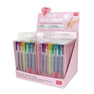 SET OF 6 GLITTER GEL PENS - SHINE LIKE A DIAMOND - MULTICOLOR