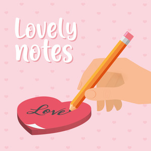 ADHESIVE NOTEPAD - LOVELY NOTES - HEART