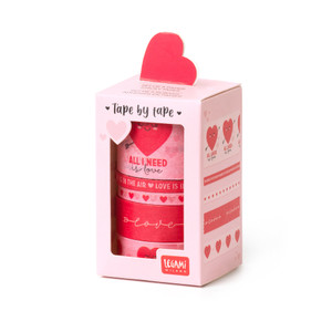 SET OF 5 PAPER STICKY TAPES - TAPE BY TAPE - HEART