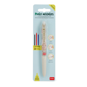 3-COLOUR ERASABLE GEL PEN - MAKE MISTAKES - TRAVEL