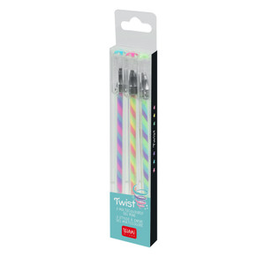 SET OF 3 MULTICOLOURED PENS - TWIST - MULTICOLOR