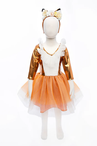 Woodland Fox Dress with Headband, SIZE US 7-8