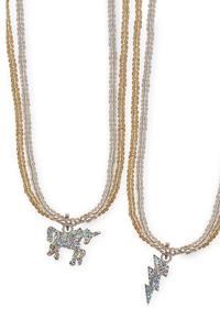 Glitter Unicorn Lightning Necklace, 2 styles assorted