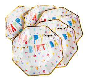 Plates - Happy Birthday, Small (8 pcs)