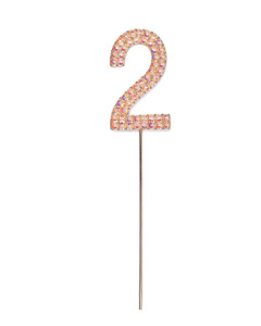 Rhinestone Number 2, Pink (1 pc)