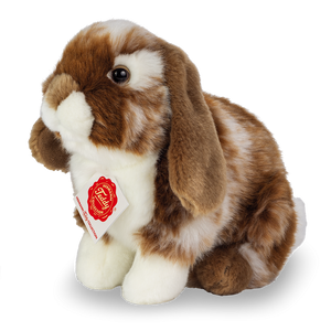 Hermann Teddy Rabbit sitting dark-brown/white brindled 20 cm
