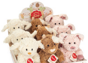 Hermann Teddy 9 Farm Animal 3 ass.styles 20 cm in displ. box