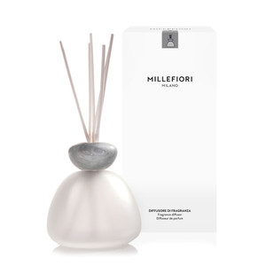 MILLEFIORI AIR DESIGN MARBLE GLASS DIFFUSER FROSTED GREY LID