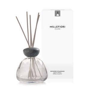 MILLEFIORI AIR DESIGN MARBLE GLASS DIFFUSER CLEAR GREY LID