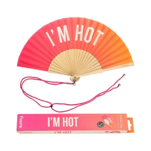 Handfan "I'm hot" pink and orange gradient
