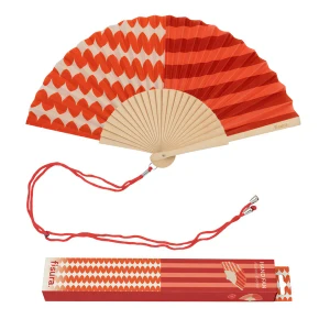 Hand fan symmetrical red