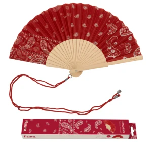 Hand fan paisley garnet