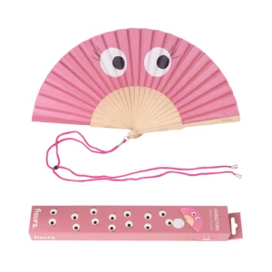 Hand fan 'eyes' pink
