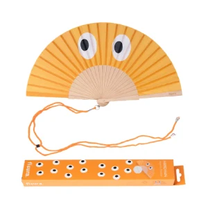 Hand fan 'eyes' orange