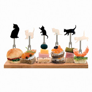 SET OF 6 APERITIF FORKS - MEOW - KITTY