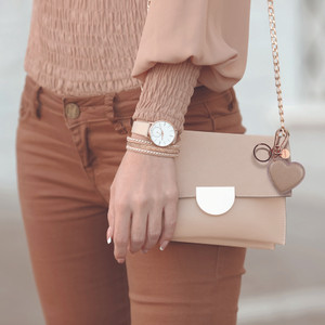 KEY RING - MY INITIAL - GOLD ROSE - HEART