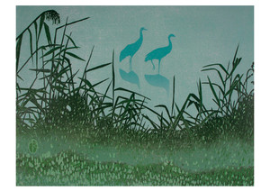 Andrea Rich: Cranes in the Mist Birthday Card