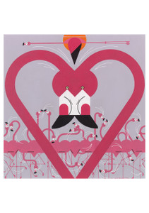 Charley Harper: Flamingo a Go Go Birthday Card - Pack of 6