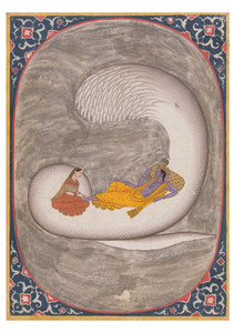 Vishnu and Lakshmi on Sesha, the Cosmic Serpent Notecard - Pack of 6