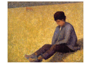 Boy Sitting in a Meadow Notecard - Pack of 6