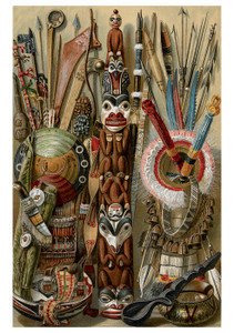 Weapons, Utensils and Ornaments of American Indians Notecard - Pack of 6