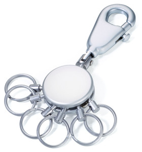 TROIKA KEYRING  - PATENT - MATT SILVER