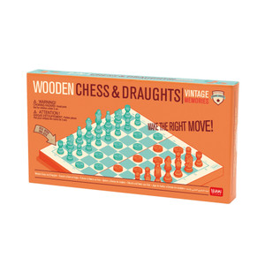 WOODEN CHESS AND DRAUGHTS