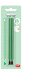 REFILL ERASABLE PEN - GREEN - PACK 3 PCS - PACK OF 10