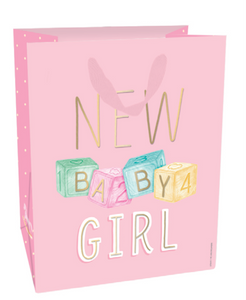 GIFT BAG - MEDIUM - NEW BABY GIRL - PACK OF 3