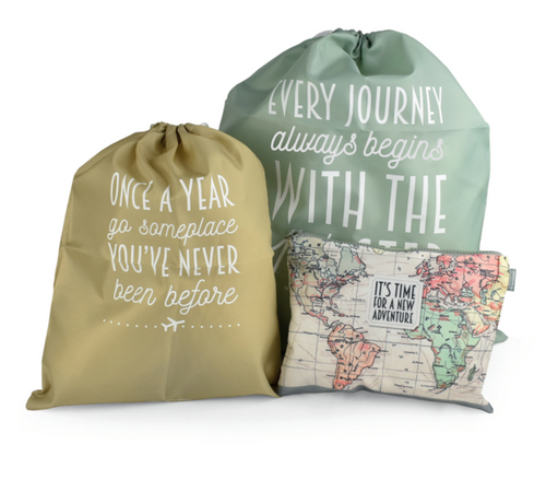 SET OF THREE TRAVEL THEME BAGS - Pack of 2